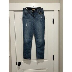 Democracy AB Technology Distressed Denim Blue Jeans Women's Size 8 Medium Wash